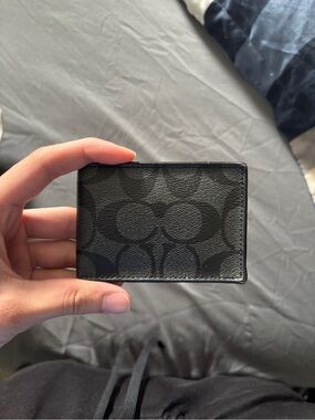 Coach Black Signature Card Holder